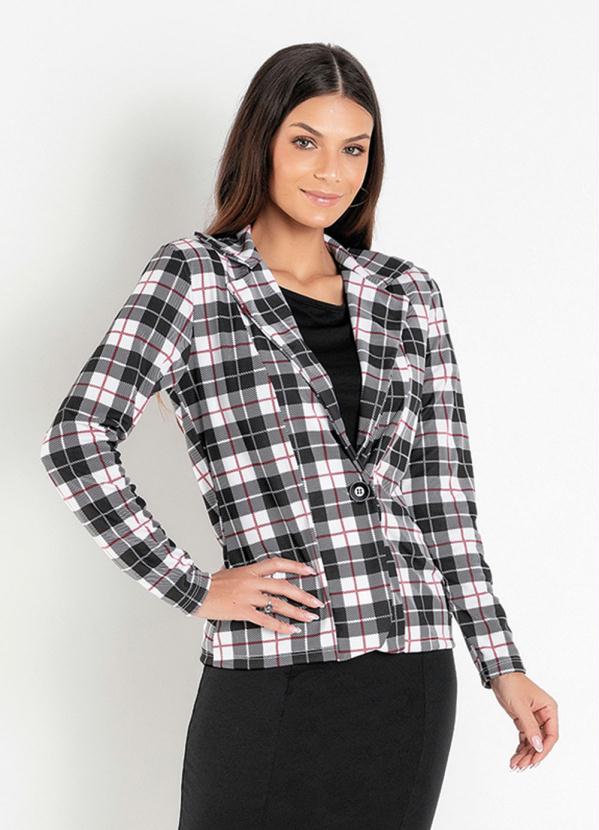 Simulassão - Moda Feminina - BLAZER BOTÕES XADREZ