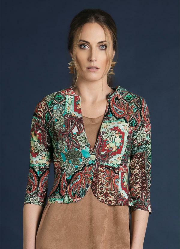 Multimarcas - Spencer Estampado com Mangas 7/8