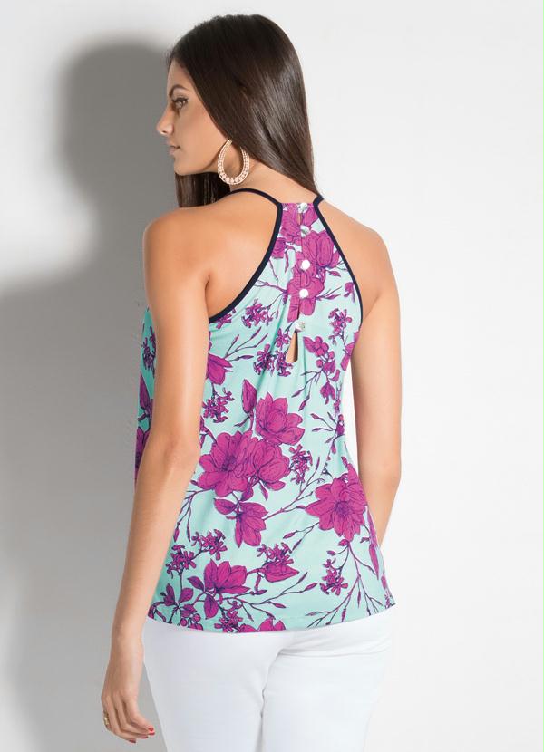 Quintess - Blusa de Alças com Decote Nadador Floral 2
