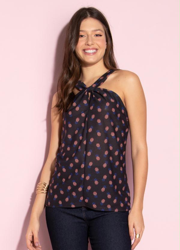 Quintess - Blusa Abacaxi com Gota na Frente