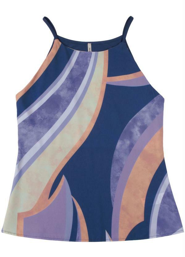 Habana - Blusa de Alça com Estampa Roxo