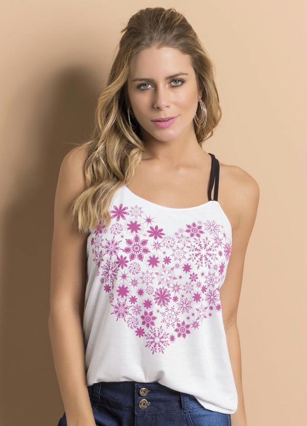Outlet - Blusa de Alças Duplas Branca Nadador