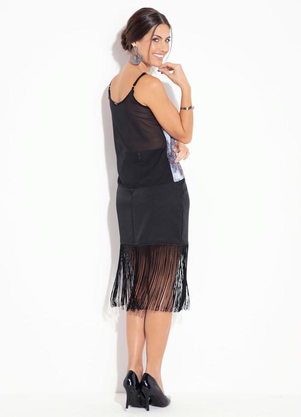 Quintess - Blusa de Alças Preta e Marmorizada com Bolso 4