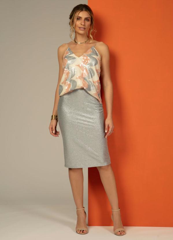 Quintess - Blusa de Alças Rosê com Paetês 3