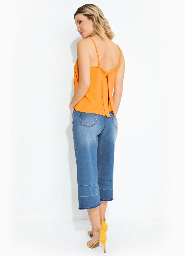 Queima Estoque - Blusa de Alcinha com Amarração Amarelo 2