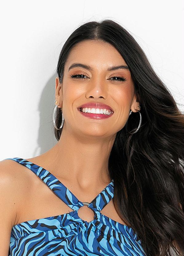 Moda Pop - Blusa Tigre Azul com Argola e Alças 3