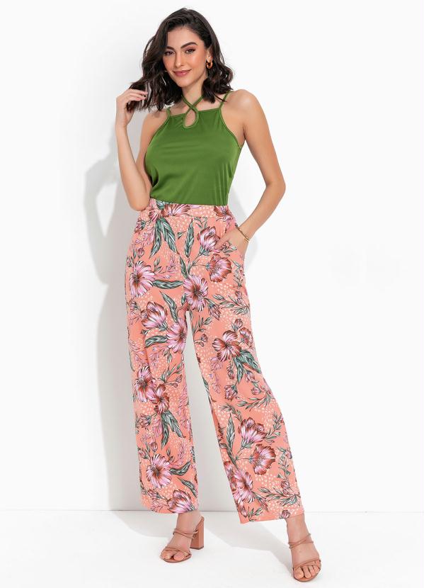 Queima Estoque - Blusa Verde Decote Reto com Gota e Alças 3