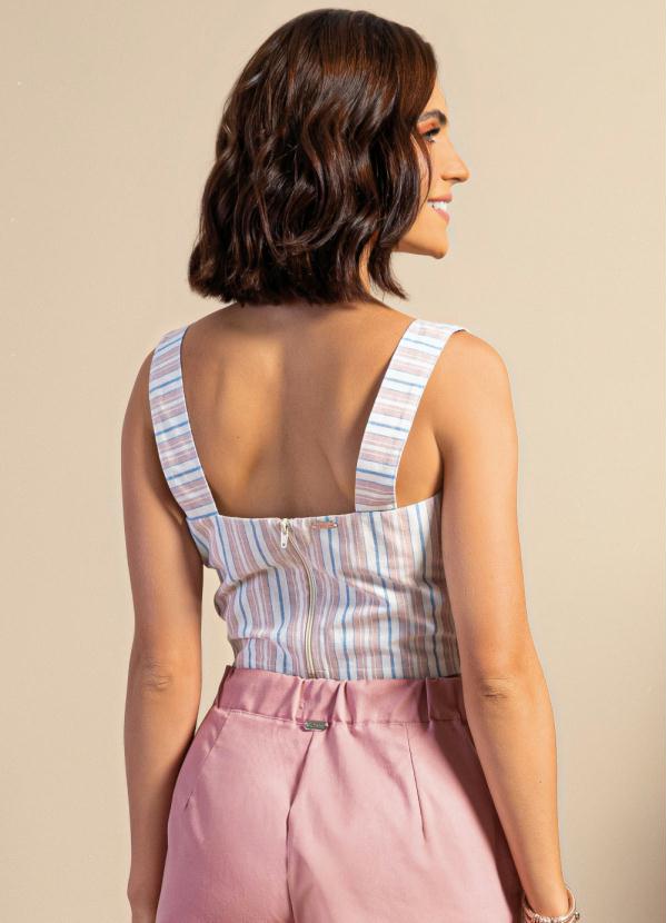 Quintess - Cropped Listrado com Alças Largas 3