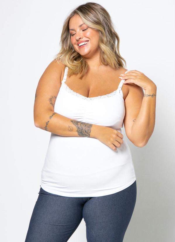 Agora Sou Mãe - Kit Blusas de Alça Amamentação 2 em 1 Branca e Preta 10