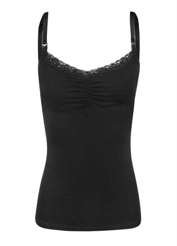 Agora Sou Mãe - Kit Blusas de Alça Amamentação 2 em 1 Branca e Preta 11