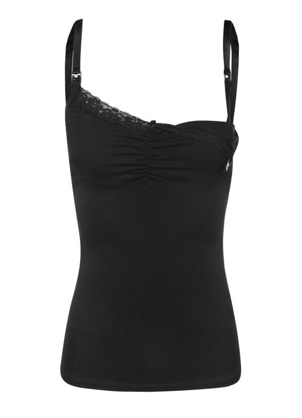 Agora Sou Mãe - Kit Blusas de Alça Amamentação 2 em 1 Branca e Preta 12