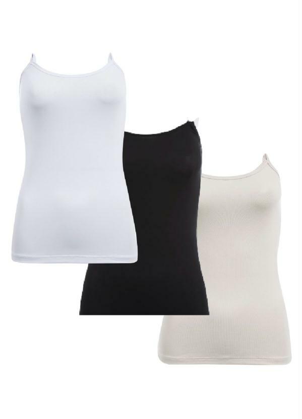 Agora Sou Mãe - Kit Freedom 3 Blusas sem Alça Preta, Nude Rosê e Branca
