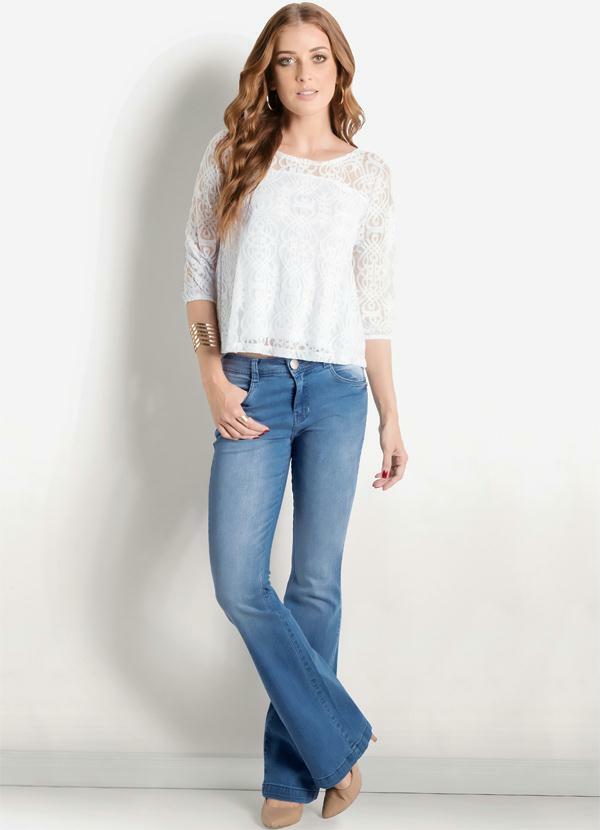 Ah - Blusa Ah em Renda com Amarração Costas Branca 4