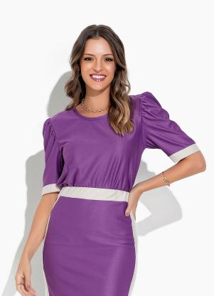 Rosalie - Blusa Bicolor com Punhos - ROSALIE