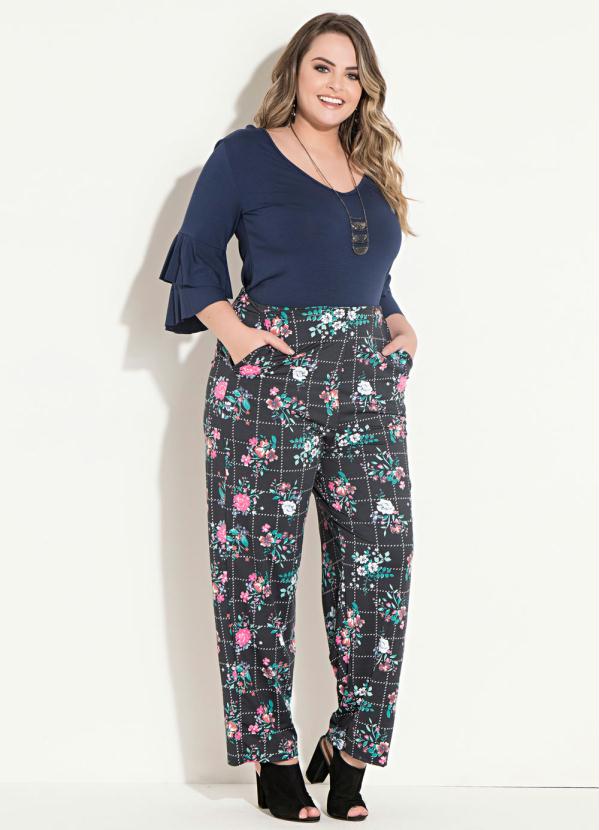 Quintess - Blusa com Babados nas Mangas Marinho Quintess 3