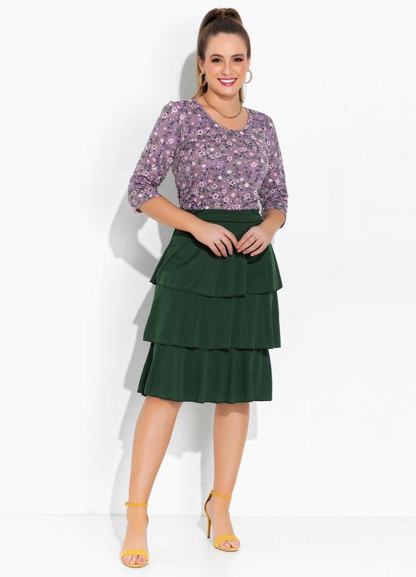 Rosalie - Blusa Floral Roxo com Manga 3