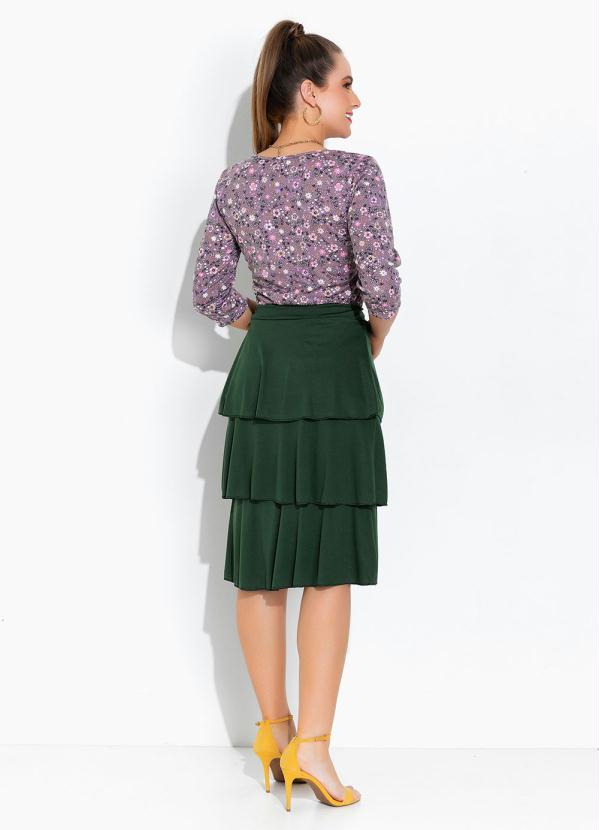 Rosalie - Blusa Floral Roxo com Manga 4