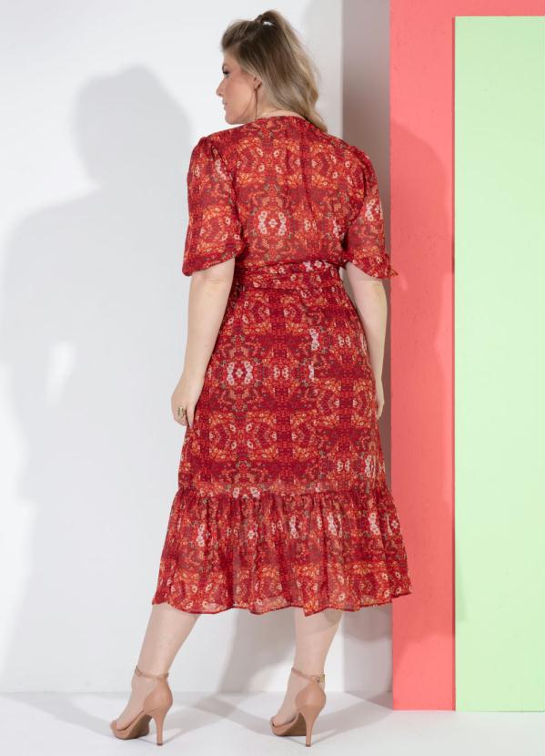 Quintess - Blusa Floral Vermelho com Amarração 8