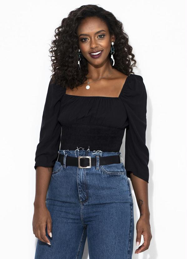 Forum - Blusa Manga Bufante Preta