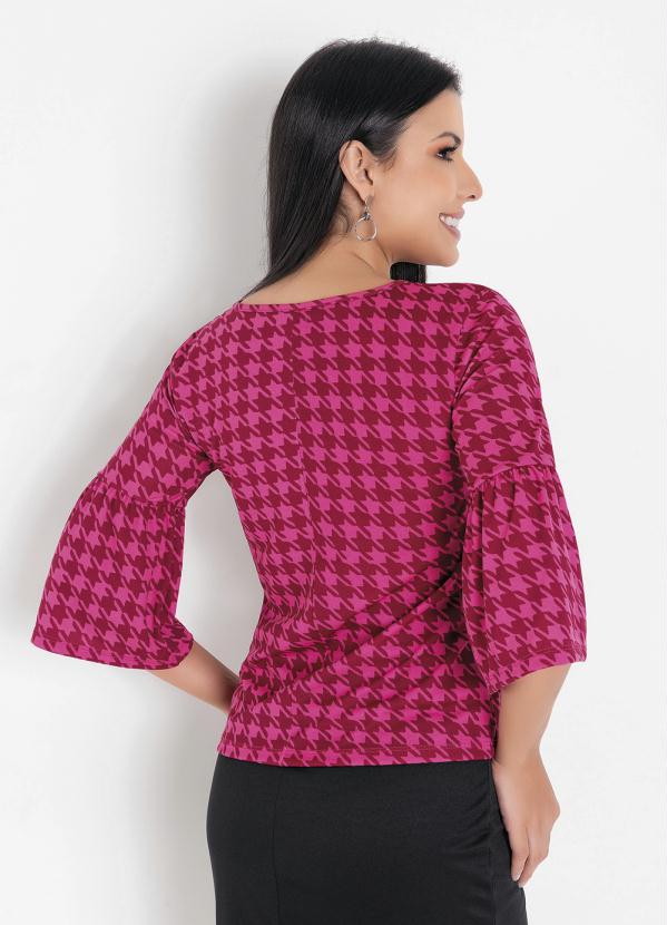 Queima Estoque - Blusa Pied de Poule Manga 7/8 2