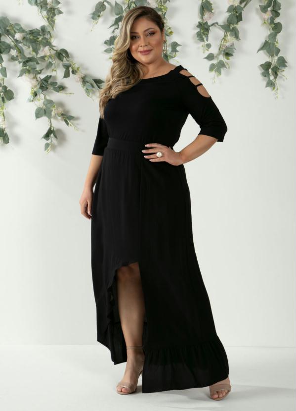 Quintess - Blusa Preta com Detalhe Vazado nas Mangas 8