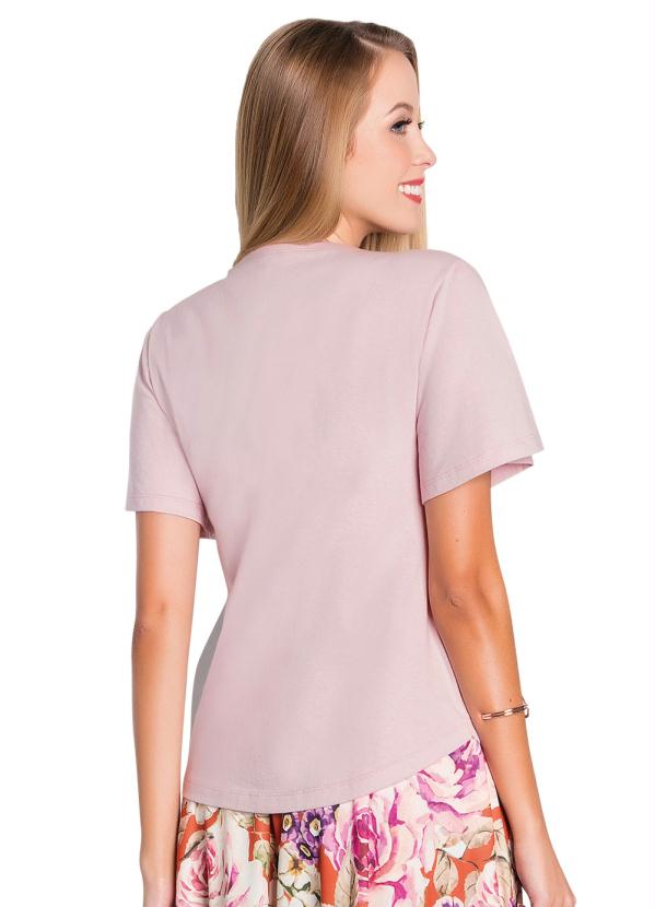 Outlet - Blusa Rosa Antigo com Pérolas Moda Evangélica 2