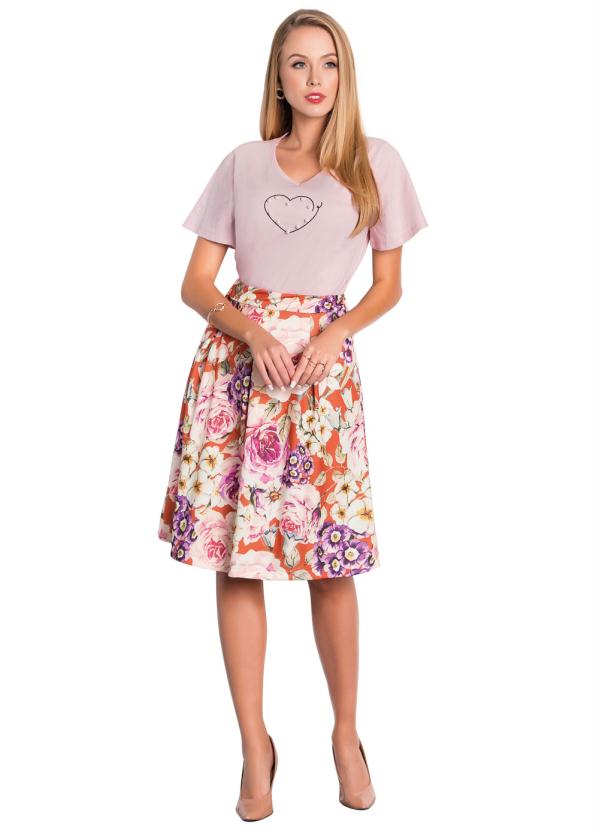 Outlet - Blusa Rosa Antigo com Pérolas Moda Evangélica 5