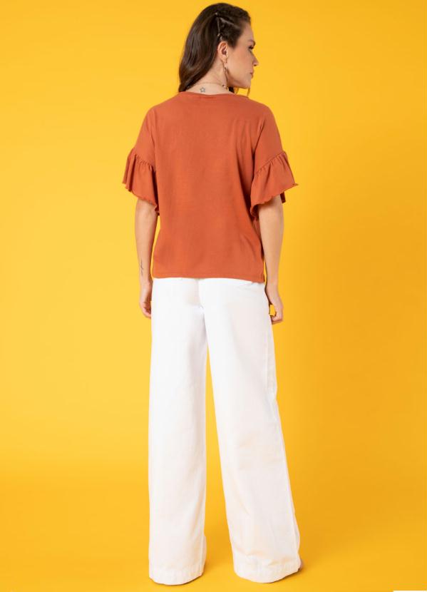 Quintess - Blusa Telha com Bordados em Floral e Mangas 3/4 4