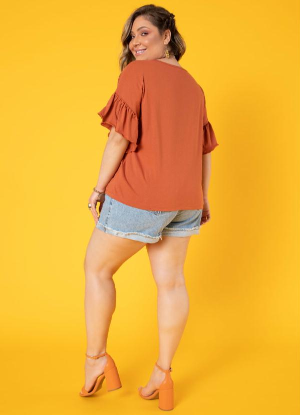 Quintess - Blusa Telha com Bordados em Floral e Mangas 3/4 8