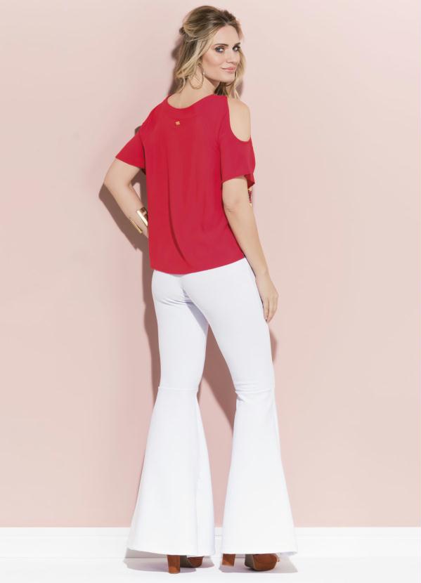 Quintess - Blusa Vermelha Quintess com Vazado nos Ombros 4