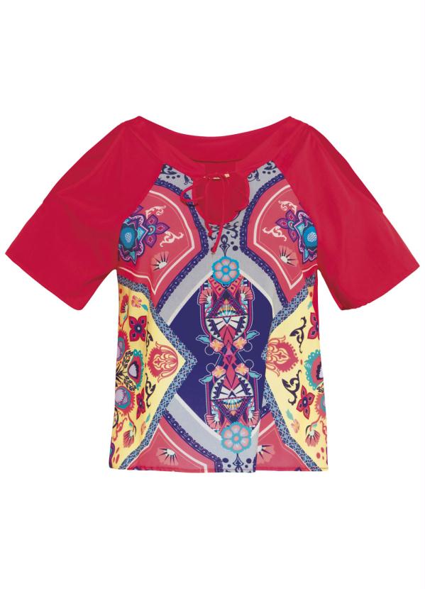 Quintess - Blusa Vermelha Quintess com Vazado nos Ombros 5