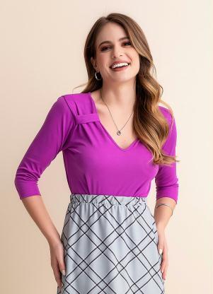 Rosalie - Blusa Violeta em Malha - ROSALIE