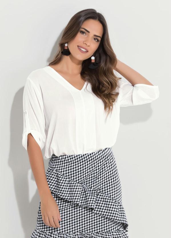 Quintess - Camisa com Manga 3/4 Off White Quintess