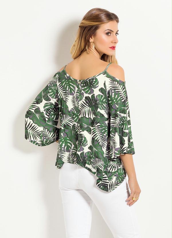 Quintess - Blusa Folhagens Quintess com Ombros Vazados 2