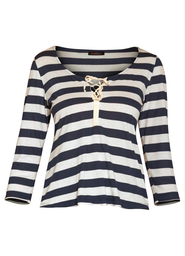 Quintess - Blusa Listrada com Amarração no Decote 6