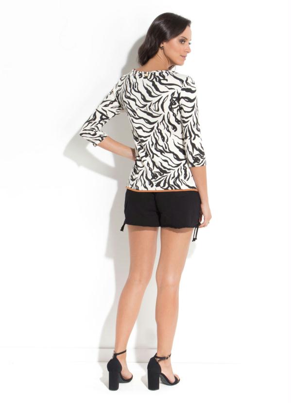 Quintess - Blusa Zebra Quintess com Sobreposição Frontal 4