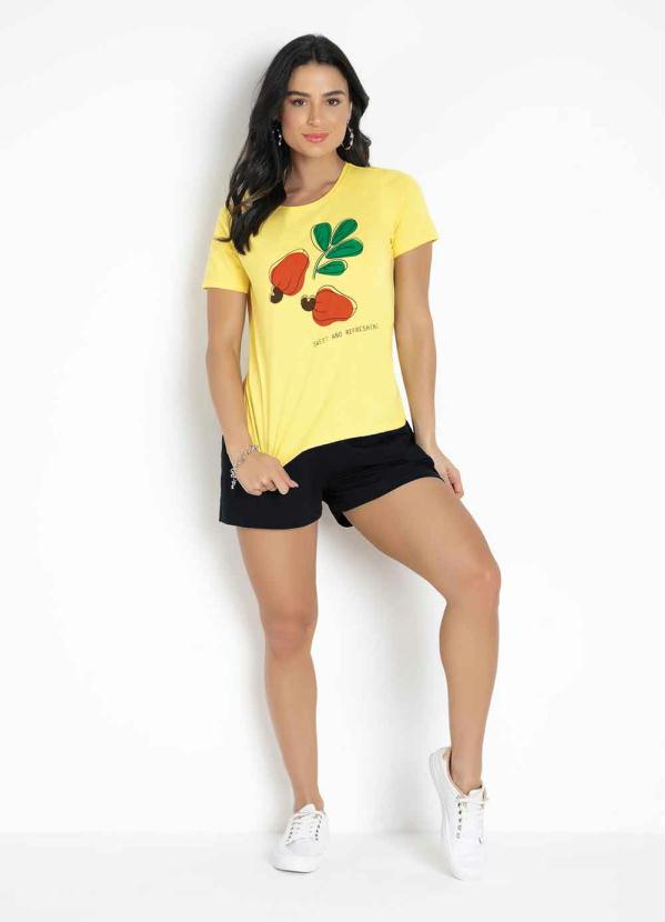 Rovitex - Blusa Amarela com Estampa na Frente Rovitex 3