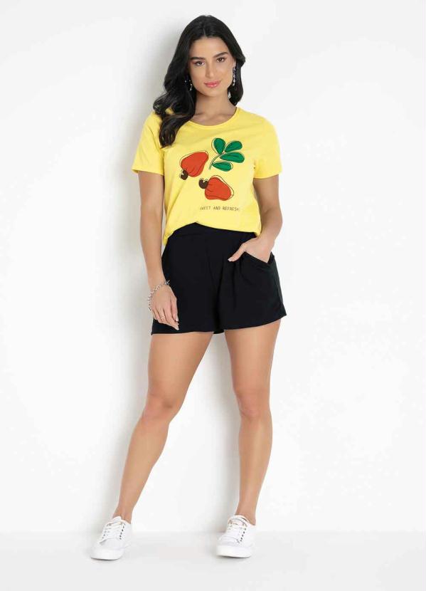 Rovitex - Blusa Amarela com Estampa na Frente Rovitex 5