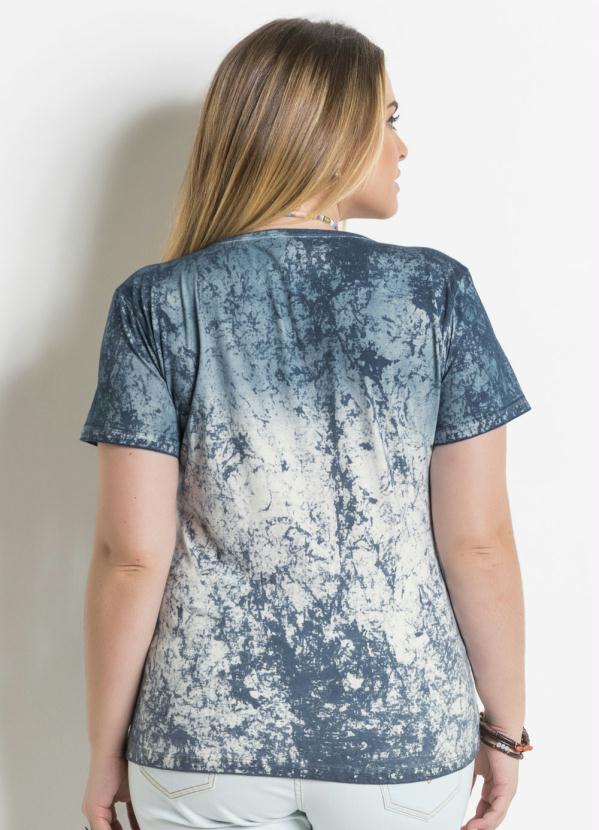 Quintess - Blusa Azul Marmorizado Plus Size Quintess 2