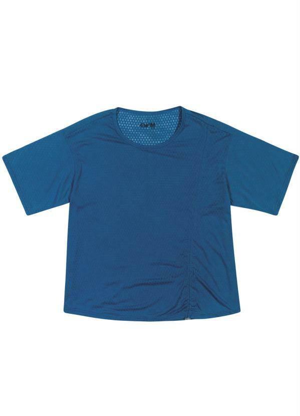 Enfim - Blusa Azul Turquesa Ampla Regulável Active