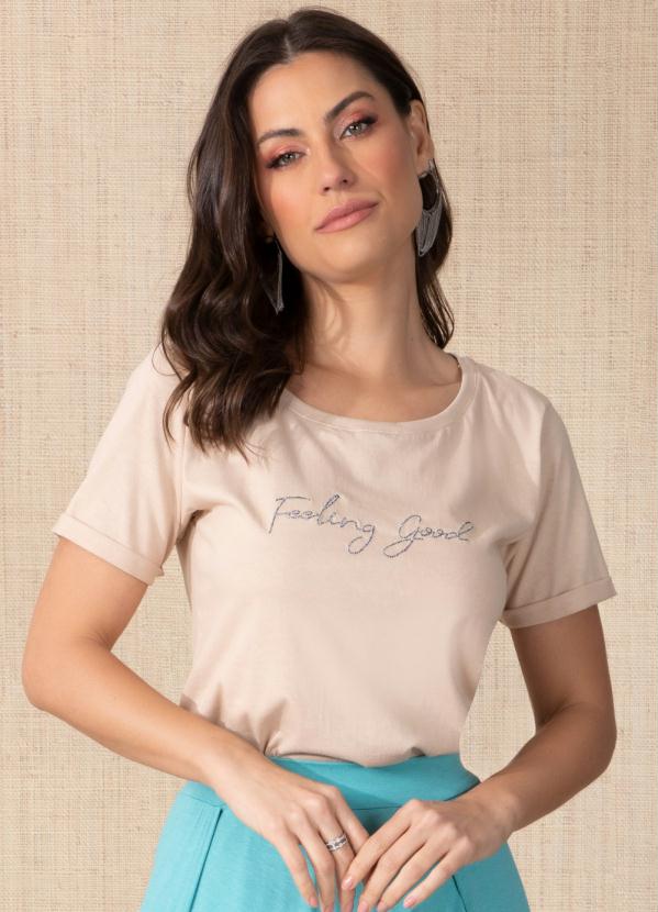 Blusa Bege Com Bordado Localizado Quintess