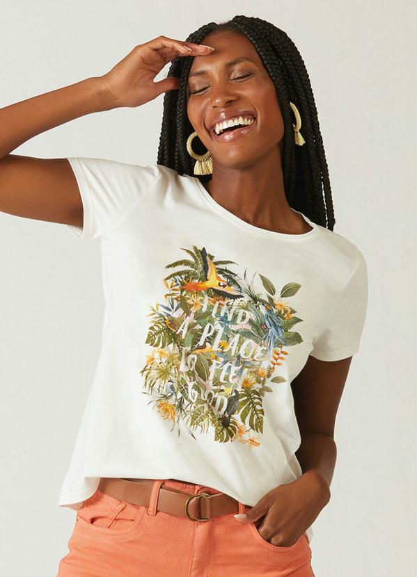 Malwee Blusa Bege Feminina Tropical
