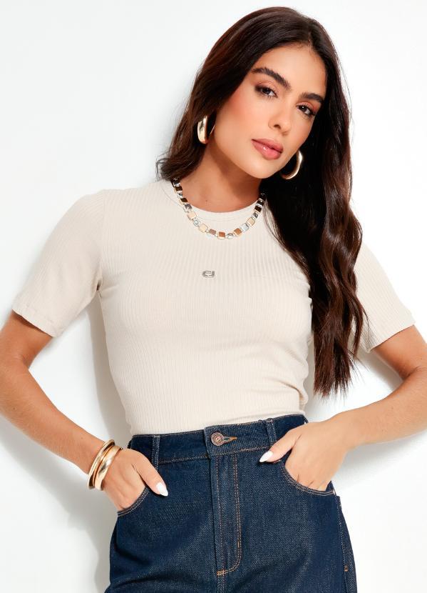 Colcci Jeans - Blusa Canelada Cj Bege