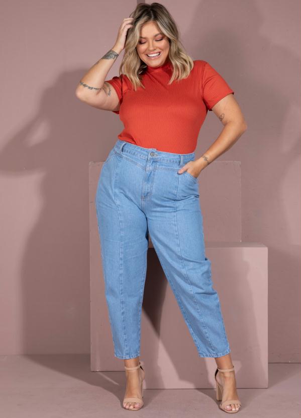 Quintess - Blusa Canelada Telha com Gola Alta 8