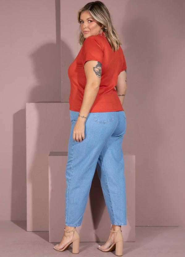 Quintess - Blusa Canelada Telha com Gola Alta 9