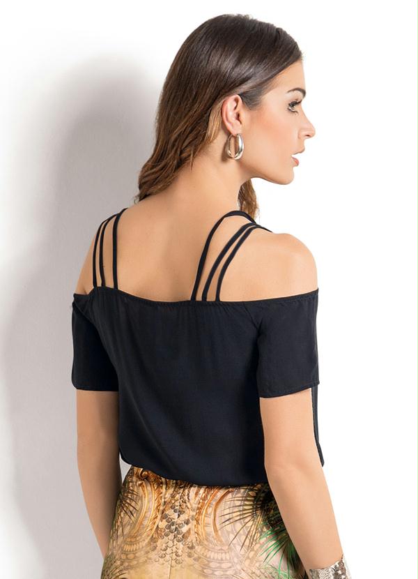 Vinculo Basic - Blusa Ciganinha com Alças Preta 2