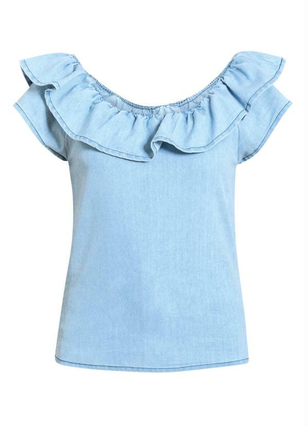 Blusa Ciganinha Jeans Quintess