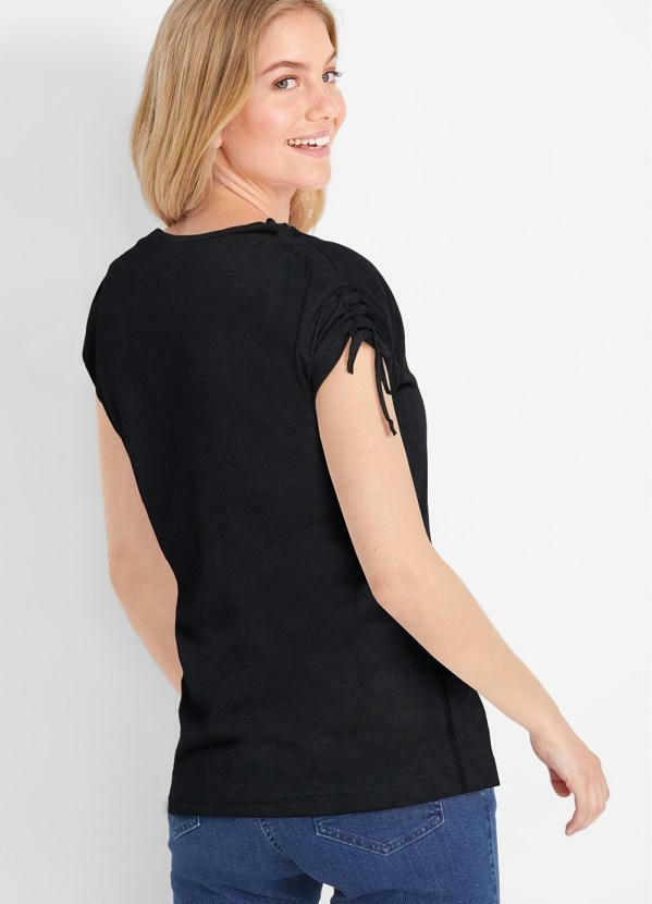 bonprix - Blusa com Amarração Preta 2