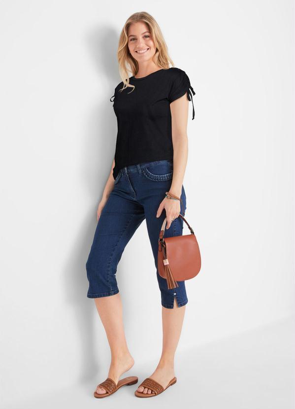bonprix - Blusa com Amarração Preta 4