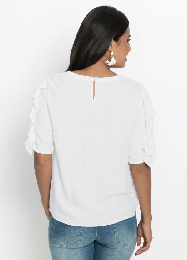 bonprix - Blusa com Babados nas Mangas Branca 2
